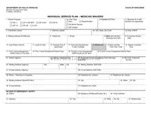 Free Individual Service Plan Wisconsin Form in PDF
