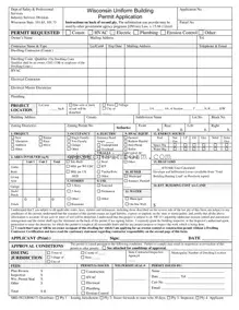 Free Wisconsin Building Permit Form in PDF