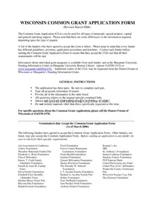 Free Wisconsin Common Grant Application Form in PDF