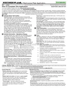 Free Wisconsin Dmv Mv1 Form in PDF