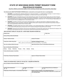 Free Wisconsin Work Permit Form in PDF