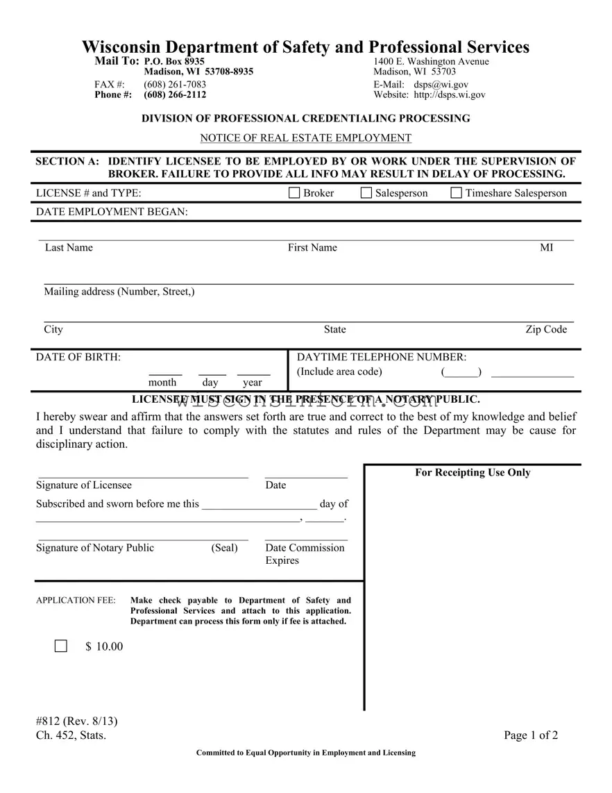 Free Wisconsin 812 Form in PDF