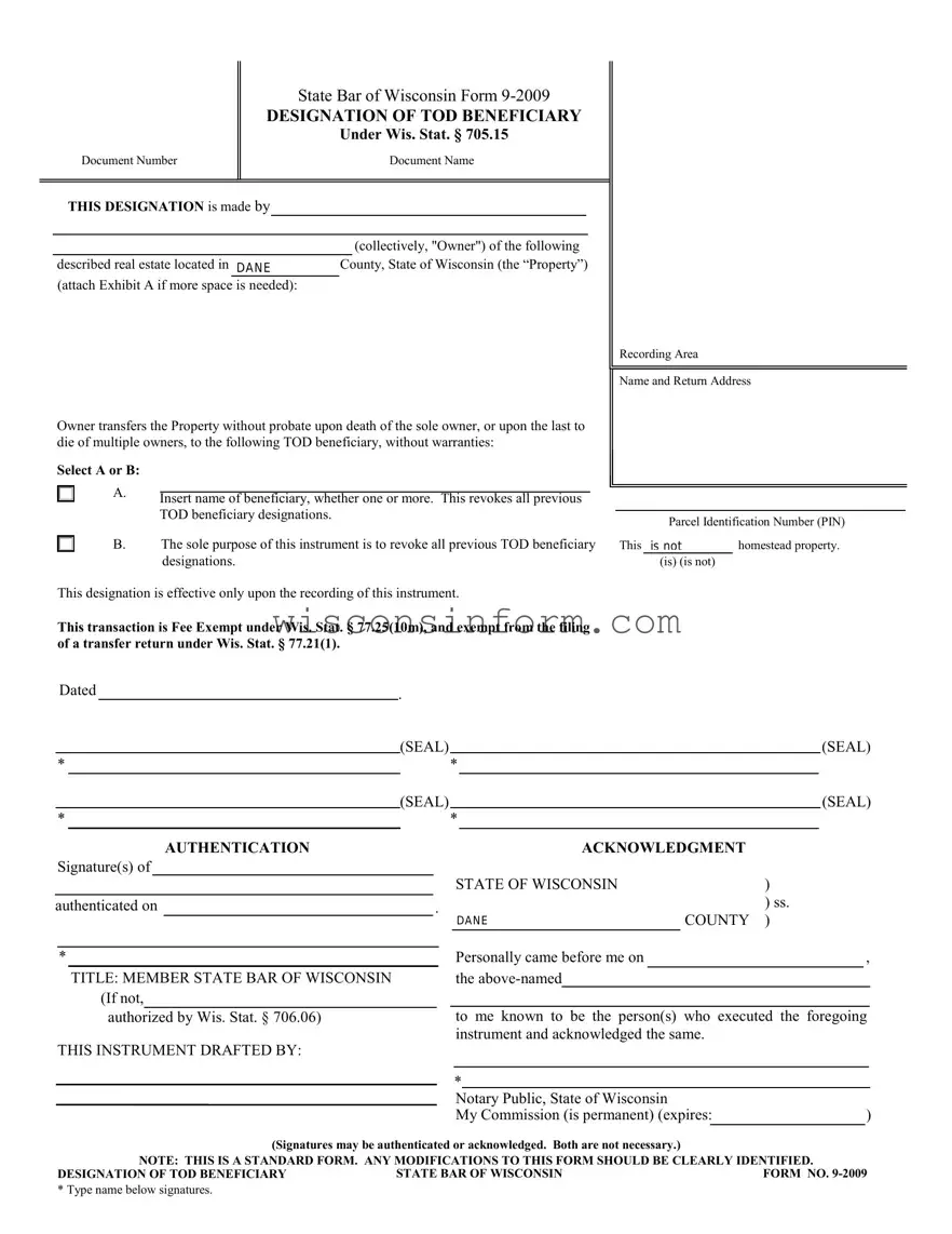 Free Wisconsin 9 Form in PDF