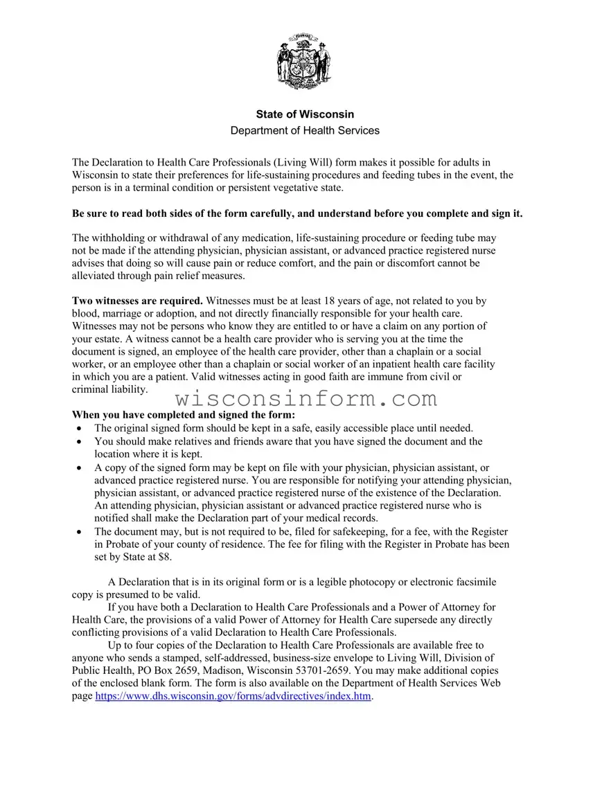 Free Wisconsin F 00060 Form in PDF