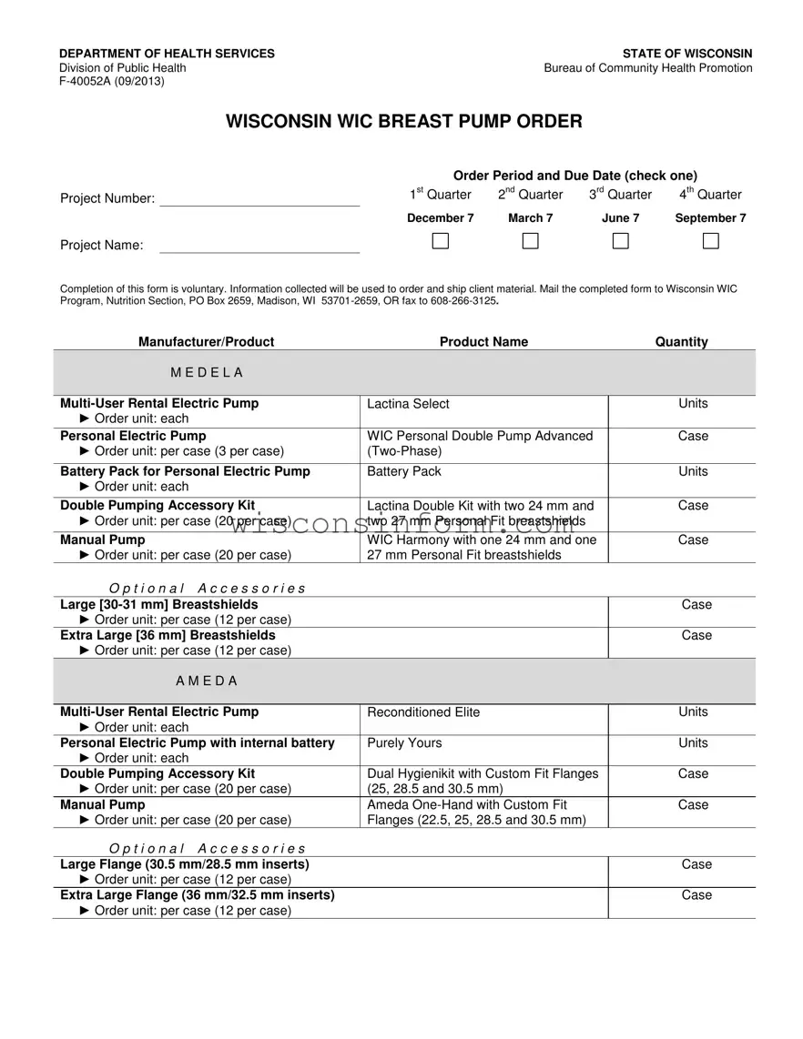 Free Wisconsin F 40052A Form in PDF