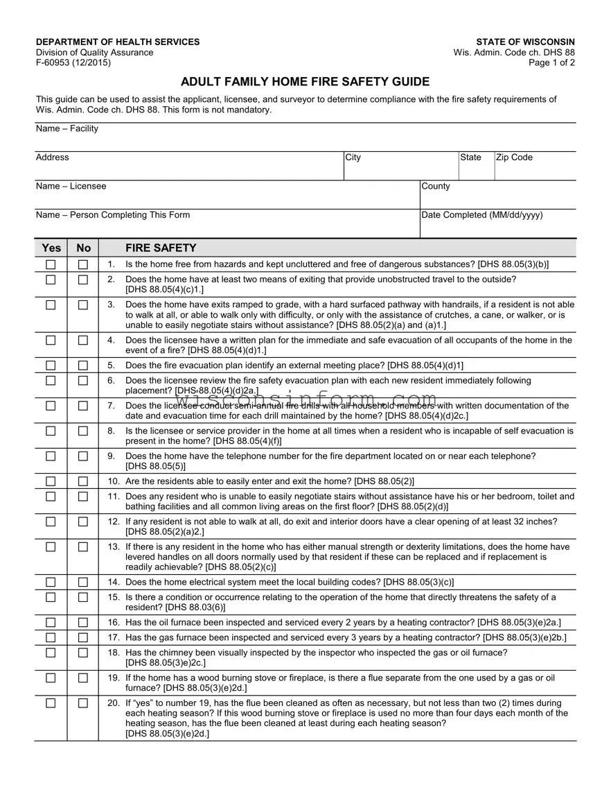Free Wisconsin F 60953 Form in PDF