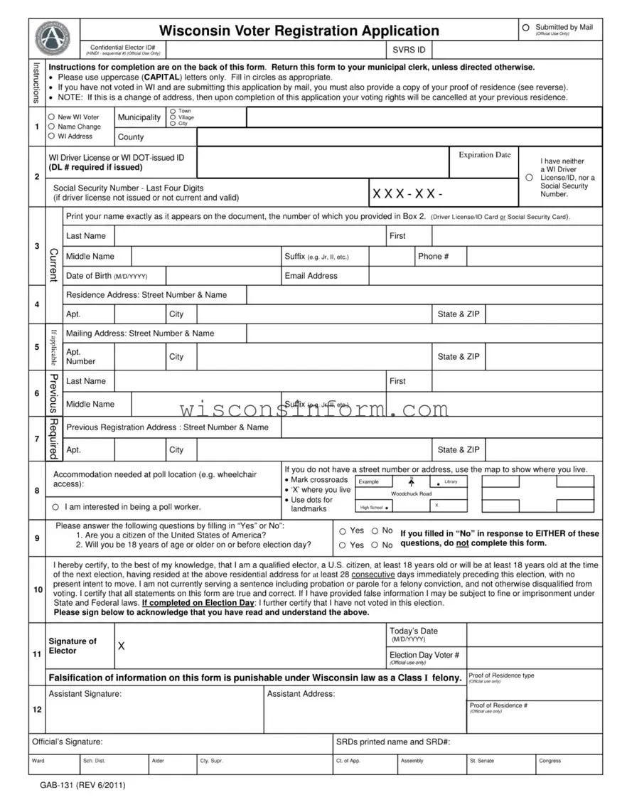 Free Wisconsin Gab 131 Form in PDF
