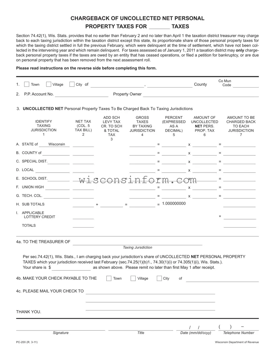 Free Wisconsin Pc 200 Form in PDF