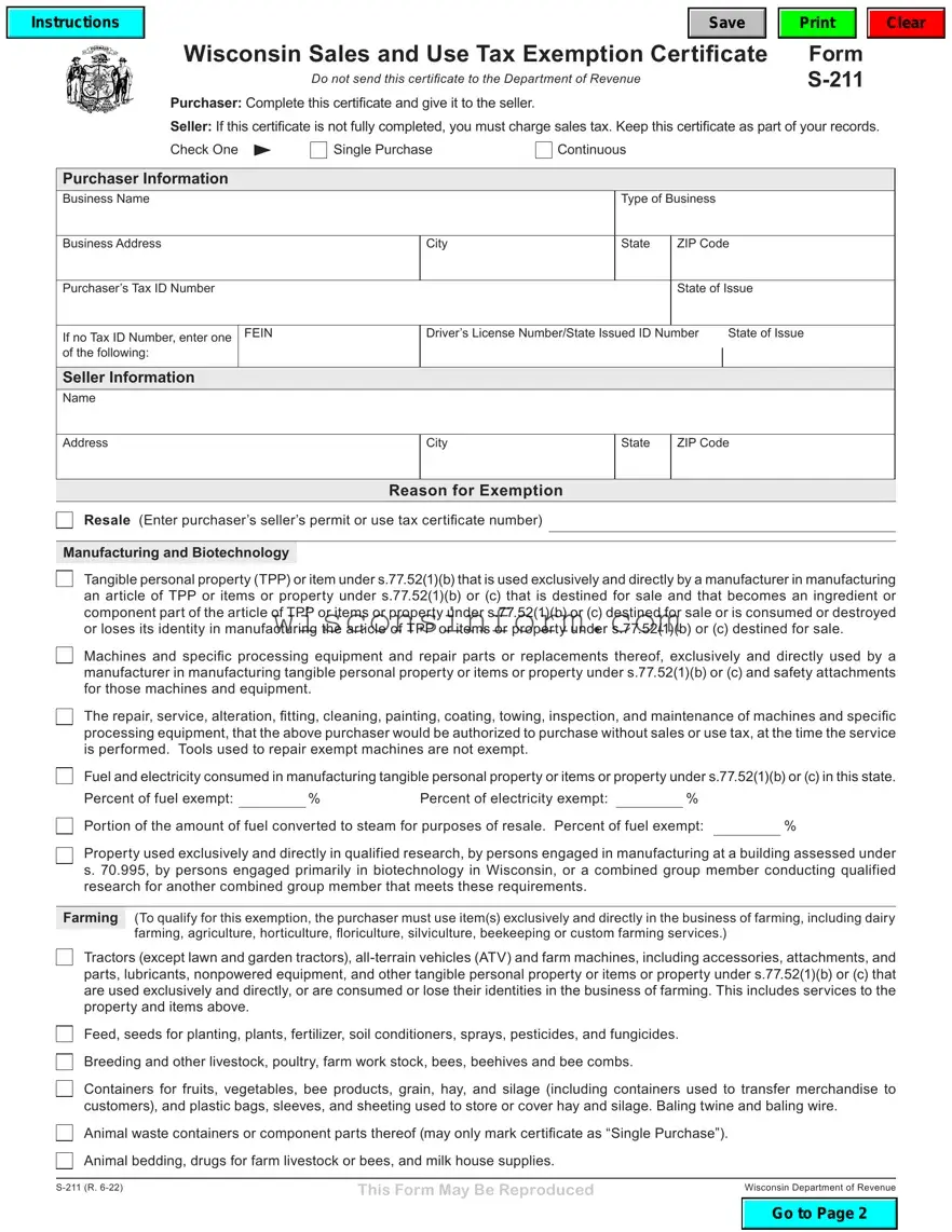 Free Wisconsin Tax Exempt Form in PDF