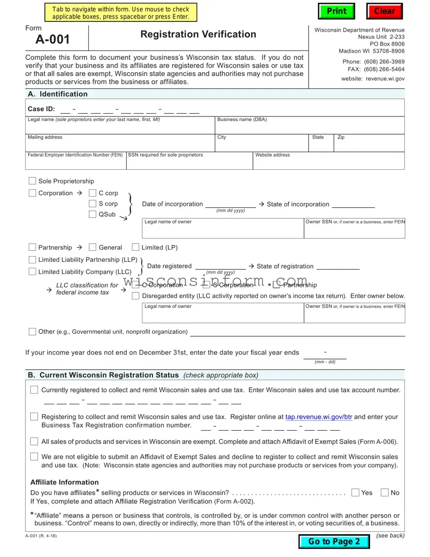 Free Wisconsin Verification Form in PDF