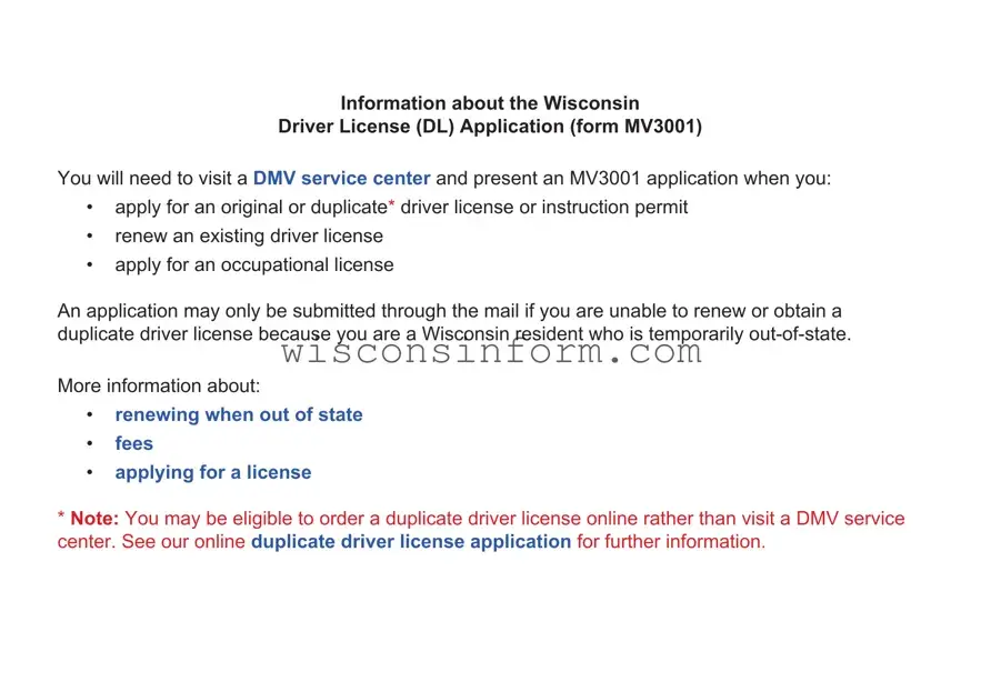 Free Wisconsindmv Mv3001 Form in PDF